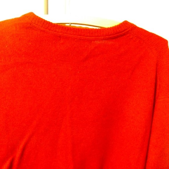 MENS, MEDIUM, RED LONG SLEEVE PULLOVER SWEATER, WOOL - Picture 2 of 4